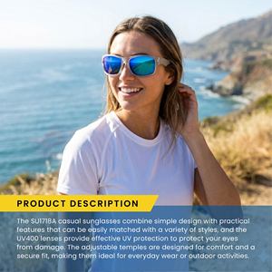 SU1718A-P Trendy Sunglasses UV400 Tinted Scratch Resistance Full Frame Unisex Angle <b>Adjustable</b> - Product Image 6