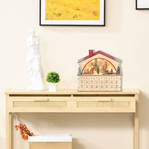 Casetta Calendario dell'Avvento in Legno con 24 Cassetti LED Conto alla Rovescia e Luci a Batteria per Decorazioni Natalizie - Product Image 2