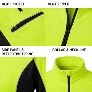 Service OEM, maillot de cyclisme pour femmes en couleur néon, vêtements de sport pour le vélo, 100% polyester, vente en gros de hauts de cyclisme - Product Image 4
