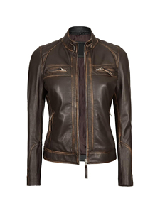 Fashion <b>Women</b> Leather Motorcycle <b>Jacket</b> with Premium <b>Zipper</b> Closure Soft Inner Lining and ODM Service - Product Image 2