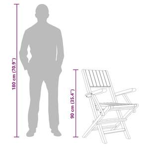 Juego de 4 Sillas Plegables de Jardín de Madera Maciza de Teca Natural - Product Image 6