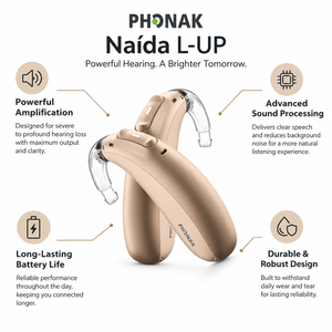Aide auditive ultra-puissante Phonak Naida L-30 UP BTE, alimentée par piles 675, pour perte auditive sévère à profonde (1 aide auditive) - Product Image 2