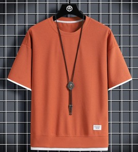 เสื้อยืดแฟชั่นผู้ชายทรงสลิมฟิต ผ้าฝ้าย 100% แขนสั้น คอกลม แห้งเร็ว ระบายอากาศดี ผ้าลายวาฟเฟิล ทันสมัย สำหรับฤดูร้อน - Product Image 4