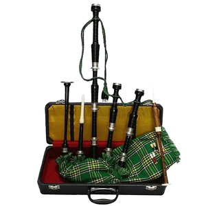 Obexa Grande Bagpipe en Bois de Rose des Highlands Modèle MC-0005 avec Corps Noir et Fixations Simples Argentées, Accessoire d'Instrument de Musique, Pakistan - Product Image 1