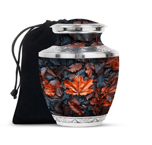 Urna azul vibrante con un detalle de un petirrojo en una rama, que captura la tranquilidad y la belleza de la naturaleza. Disponible a precios de mayorista. - Product Image 2