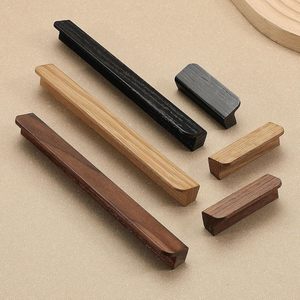 Poignées de tiroir et boutons de placard en bois massif de luxe pour armoires de cuisine, placards, poignées de tiroir décoratives modernes en bois massif - Product Image 1