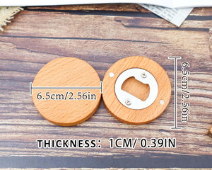 Abridor de Botellas de Madera Personalizado, Abridores Manuales Redondos de Acero Inoxidable con Grabado Personalizado, Accesorios de Bar Reutilizables Hechos a Mano - Product Image 2