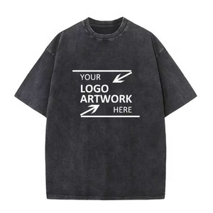 Wholesale Fashion Vintage Acid Wash T Shirts High Quality T-shirt 2024 Oversize Custom Logo <b>Tshirt</b> Plus Size 100% Cotton for Men - Product Image 1