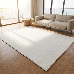 Tapis de sol rectangulaire en jute naturelle Marden, style crème uni, tissé, à poils ras, en coton et laine, pour chambre à coucher, le plus vendu - Product Image 6