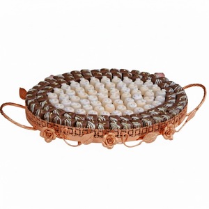 Plateau à chocolat de luxe de forme ovale, design admirable, qualité supérieure, en métal rose gold, pour la maison, l'hôtel et le restaurant - Product Image 3