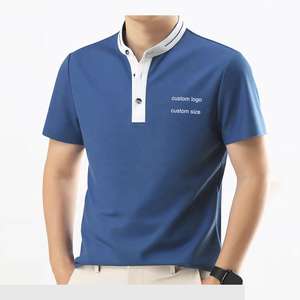 Polo de golf pour hommes à col à revers, avec logo personnalisé brodé ou imprimé, tailles européennes et américaines, style rugby - Product Image 1