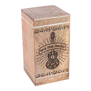 Wholesale Supply Indian Glance Wooden Urn <b>Box</b> Natural Mango Wood Urn for Human & Pets Ashes Rockstar <b>Guitar</b> Carved Funeral Urn - Product Image 1