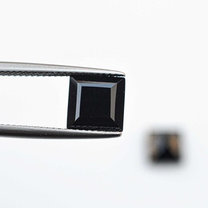 9mm naturel noir spinelle à facettes forme carrée véritable pierre précieuse en vrac tendance bijoux accessoires de fabricant personnalisé - Product Image 1