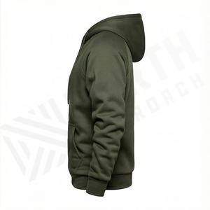 Sweat à capuche court unisexe pour homme, 100% coton épais, brodé, streetwear, hiver, surdimensionné, couleur personnalisée, haute qualité - Product Image 3