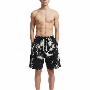 กางเกงขาสั้นลำลองผู้ชายผ้าฝ้ายเนื้อหนัก 200 กรัม ทรงหลวมใส่สบาย เหมาะสำหรับชายหาด ลายพิมพ์ไท-ได พิมพ์ลายดิจิตอล เอวกลาง มีสินค้าพร้อมส่ง - Product Image 3