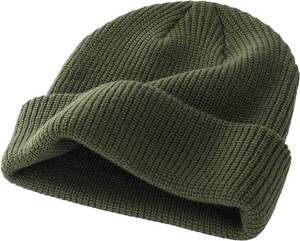 Ribbed Knit Beanie Hat Custom Logo Cuffed <b>Winter</b> <b>Cap</b> Soft Urban Streetwear Headwear For Fashion Labels Wholesale Docker Beanie - Product Image 3
