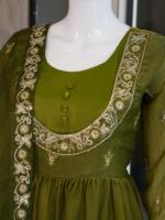 Traje Anarkali para mujer con dupatta, manga larga, largo hasta el suelo, vestido indio pakistaní para bodas y fiestas.