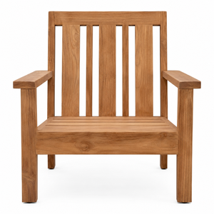 Sillón de Jardín Contemporáneo de Teca Sólida Moderna, Resistente al Agua y Ecológico para Uso en Playa y Villa - Product Image 1