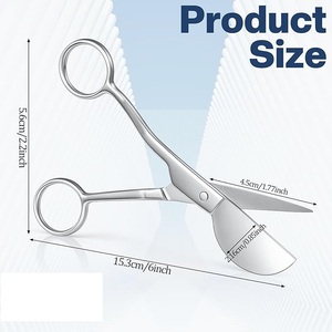 Tijeras de bordado con mango curvado, aprobadas por ISO, grandes, de doble curvatura, con funda, para bordar telas, tipo pico de pato. - Product Image 2