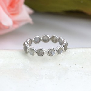 5mm Natural <b>Labradorite</b> Handmade 925 Sterling Silver Eternity Band Design Minimalist Rhodium Plating <b>Ring</b> Fine Jewelry For Women - Product Image 2