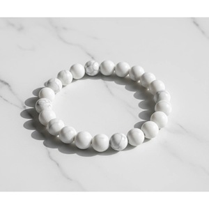 Wholesale Handcrafted Bohemian Style Howlite Patience <b>Bracelet</b> Natural Howlite Beaded <b>Healing</b> Crystal <b>Bracelet</b> From India - Product Image 3