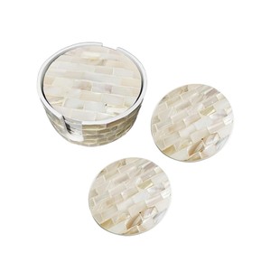 Elegant Shell Inlay <b>Drink</b> <b>Coasters</b> for Home Decor - Product Image 2