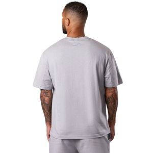 เสื้อยืดโอเวอร์ไซส์ทรงหลวมสำหรับผู้ชาย สีเทาอ่อน แขนสั้น สไตล์ลำลอง สตรีทแวร์ คอกลม ผ้าคอตตอนผสม แฟชั่นฤดูร้อน - Product Image 2