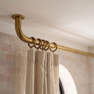 Tringle de penderie murale/plafond en métal élégante, design détachable, pour chambre à coucher, finition noir mat, pour suspendre les vêtements - Product Image 2