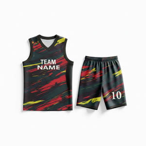 Tenues de basket-ball unisexes de haute qualité, logo personnalisé, design respirant, vêtements de sport d'équipe, nouvelle impression par sublimation à points appliqués - Product Image 4