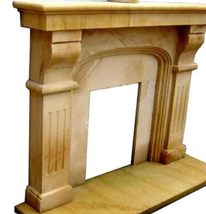 Chimenea de Piedra Natural con Revestimiento Interior de Azulejos Oscuros, Diseño Decorativo Atemporal para Sala de Estar Residencial - Product Image 1