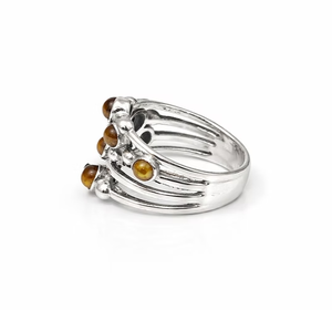 Multi Tiger Eye Stone 925 Silver Unisex Customizable Size <b>Ring</b> Perfect Gift for Occasions & Daily Wear - Product Image 2