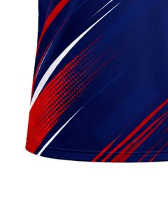 Conjunto de camiseta y pantalones cortos deportivos con estampado azul marino y rojo para hombre, ropa deportiva transpirable de secado rápido para entrenamiento de gimnasio, ropa deportiva atlética - Product Image 4