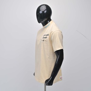 Camisetas de Manga Corta para Hombre, Cuello Redondo, Color Beige, Algodón Jersey, Corte Regular, Estampado Frontal, Calidad Premium - Product Image 3