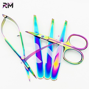 Juego de Pinzas para Cejas y Tijeras para Cutículas RMI de Alta Calidad con Recubrimiento Multicolor - Product Image 6