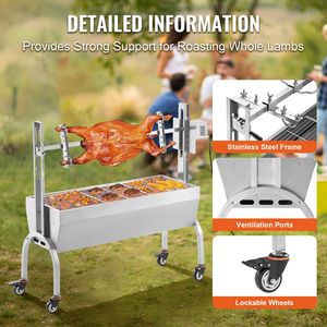 Griglia Elettrica in Acciaio Inox da 46 Pollici per Arrosto di Maiale, Agnello, Capra, Capacità 60 kg, Motore 52W - Product Image 6