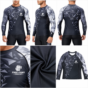 เสื้อซับในแขนยาวแบบซับลิเมชั่นสำหรับผู้ชาย สำหรับ MMA และวิ่ง ออกกำลังกาย ระบายอากาศได้ดี - Product Image 1