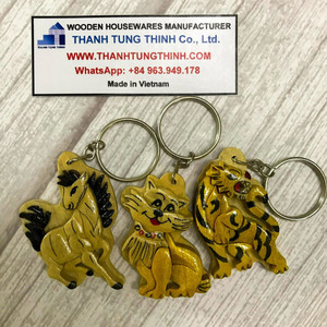 Porte-clés en bois sculpté à la main, breloques animales écologiques et imperméables pour les fêtes, fabriqués au Vietnam - Product Image 2