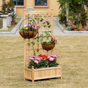 Fioriera Rialzata con Traliccio da Giardino 23.5x11.5x49.25 per Piante da Esterno e Interno, Recinzione Naturale e Cancelli - Product Image 2