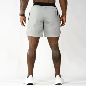 Shorts de sport pour hommes personnalisés, nouvelle arrivée, haute qualité, respirants, en maille, avec empiècements, en polyester recyclé à séchage rapide - Product Image 3