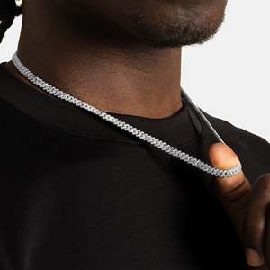 Men's 925 Silver Rhodium Plated <b>Rope</b> <b>Chain</b> Necklace Hiphop Style Everyday Wear - Product Image 4