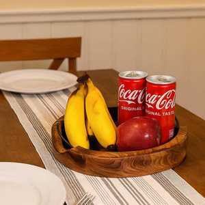 Plateau de service ovale en bois, fait main, poli, design minimaliste, pour fruits et boissons - Product Image 1
