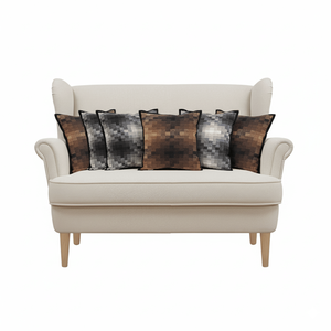 6PC Pixelated Comfort Caramel <b>Square</b> Cushion Covers 3x 45cm <b>Pillowcase</b> Set Decorative Pillows & Cushions - Product Image 3