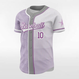 Maillot de baseball personnalisé par sublimation 2026, T-shirts unisexes à manches courtes, rayures fines, service OEM ODM, séchage rapide, respirant - Product Image 3