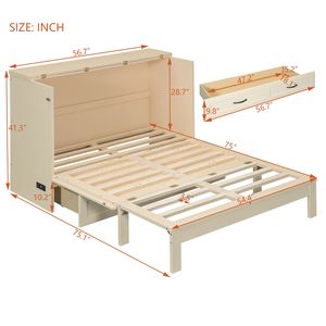 Lit Murphy pleine grandeur en or avec grands tiroirs - Product Image 5