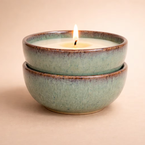 Juego de recipientes de cerámica Sage Stack para velas, cuencos profundos, gruesos, duraderos, resistentes al calor, con esmalte liso, para una sola vela, decoración elegante para el hogar - Product Image 1