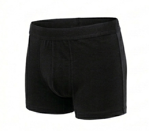 Boxers noirs pour homme en tissu tricoté, confortables, lavables en machine, coupe classique - Product Image 3