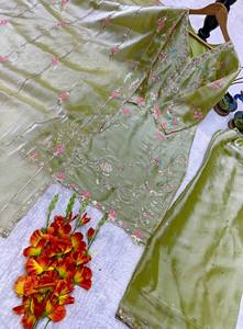 New Designer New Designer Party Wear <b>Top</b> And Plazzo With Fancy Duppata And Embroidery Work - Product Image 5
