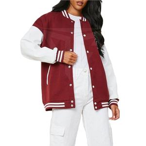 Veste Letterman sur mesure pour femme, col montant, design tricoté imperméable de haute qualité, pour l'automne et l'hiver, séchage rapide, respirante - Product Image 1
