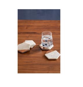 Juego de posavasos de mármol duradero con base antideslizante para colocar de forma segura tazas, vasos y tazas de café. - Product Image 4