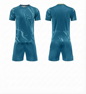 BREATHABLE Trendy Teal Sportswear Custom <b>Soccer</b> Football Uniform 100% Polyester Mesh Fabric Athletic Quick Dry Summer Apparel - Product Image 1